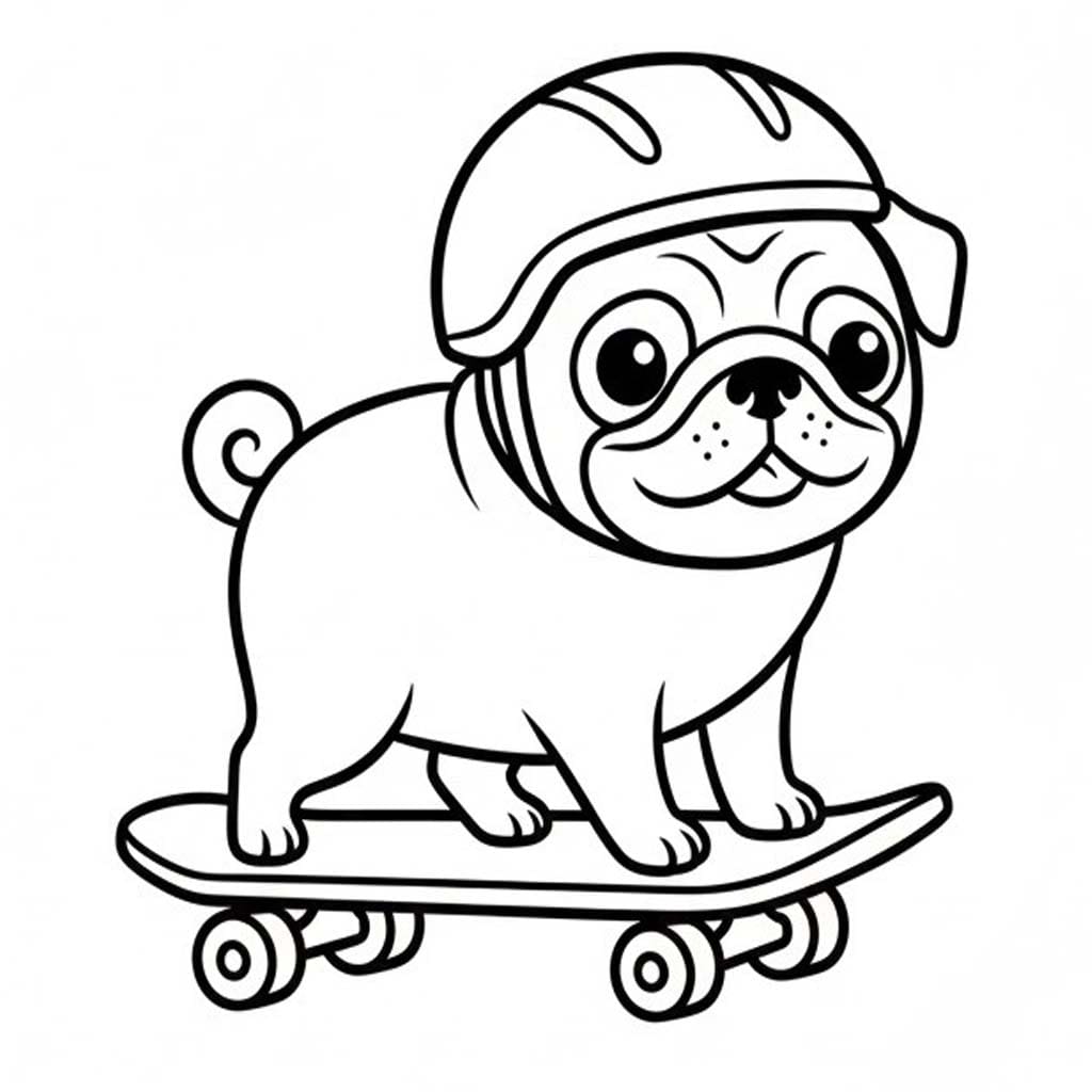 Zeichne Mops kostenlos druckbare