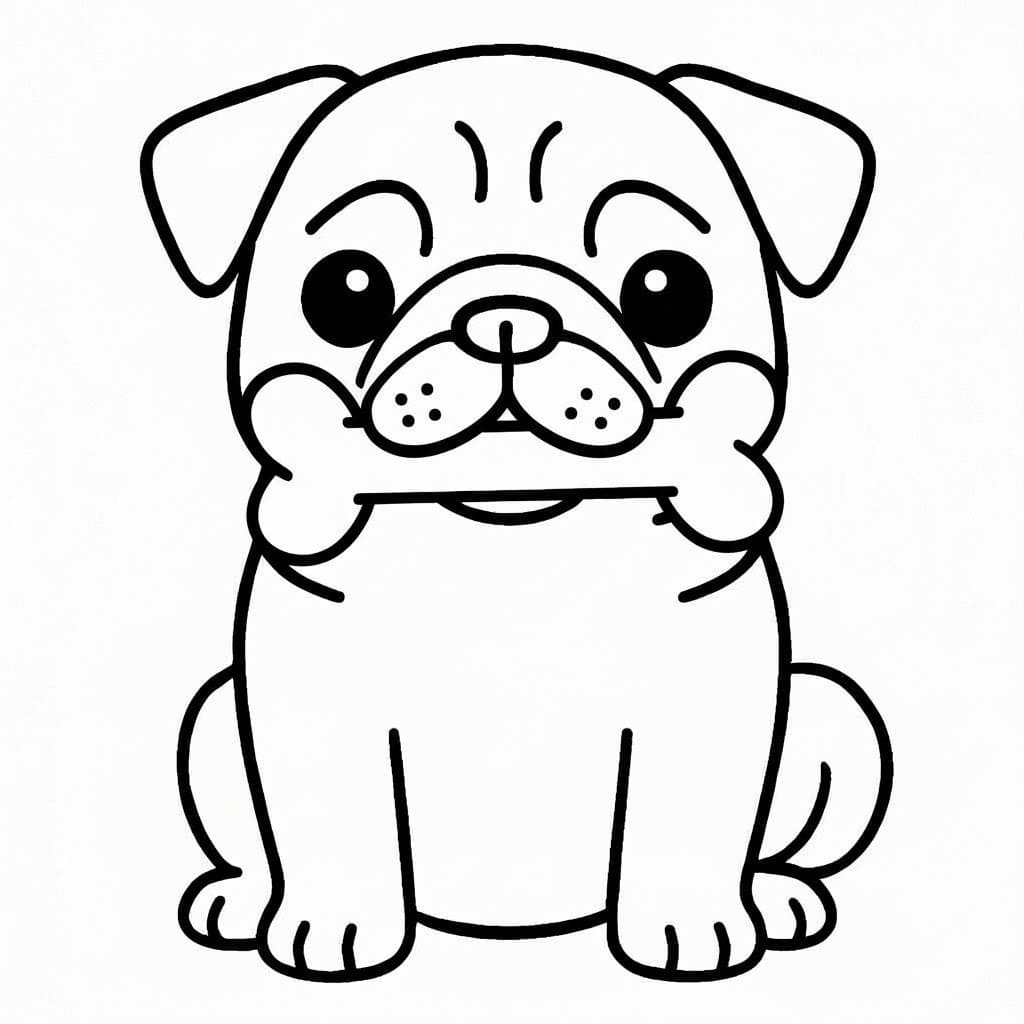 Zeichne Mops zum Ausdrucken