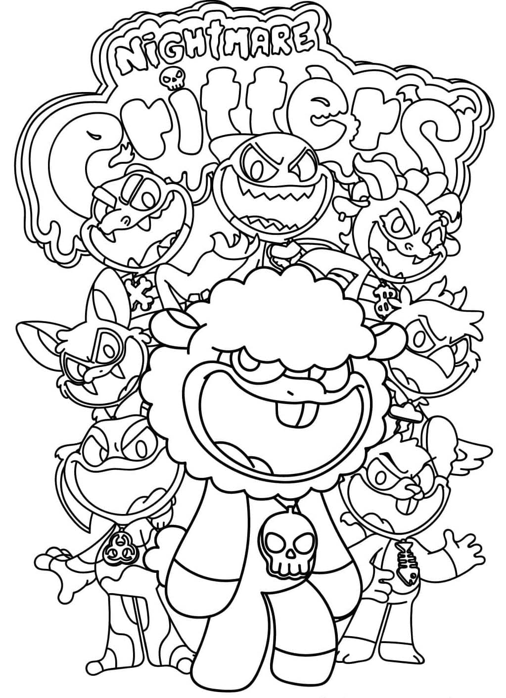 Zeichne Nightmare Critters kostenlos