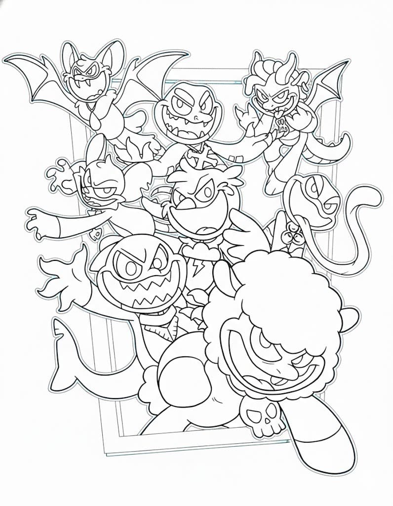 Zeichne Nightmare Critters kostenlos druckbare einfach