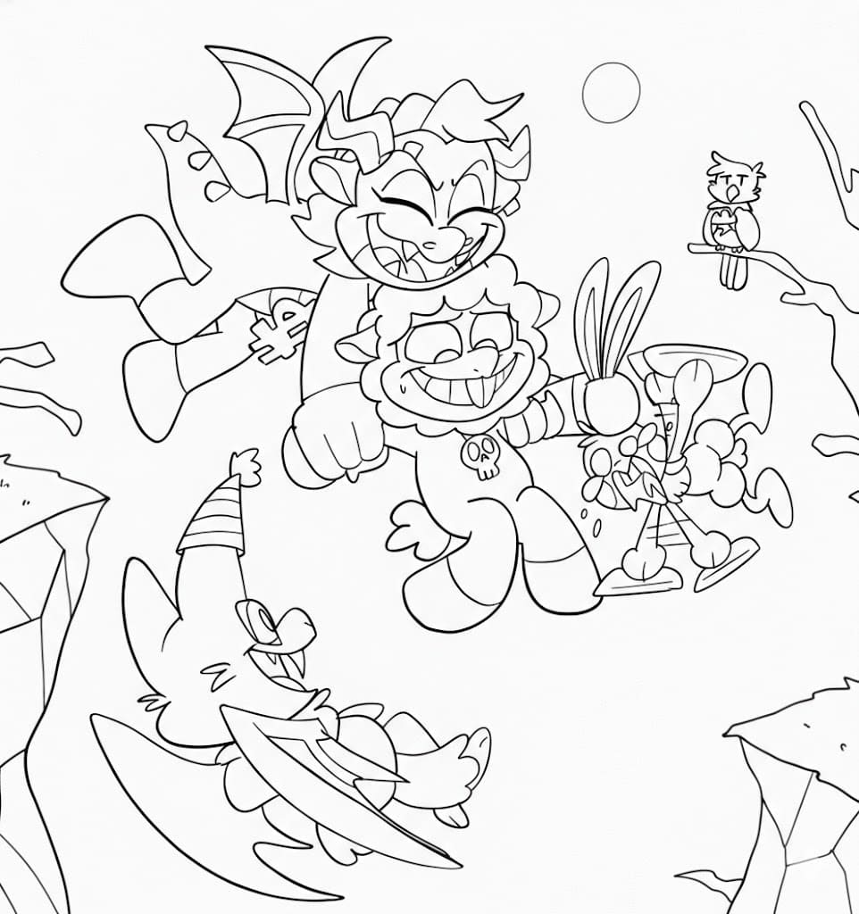 Zeichne Nightmare Critters schlicht