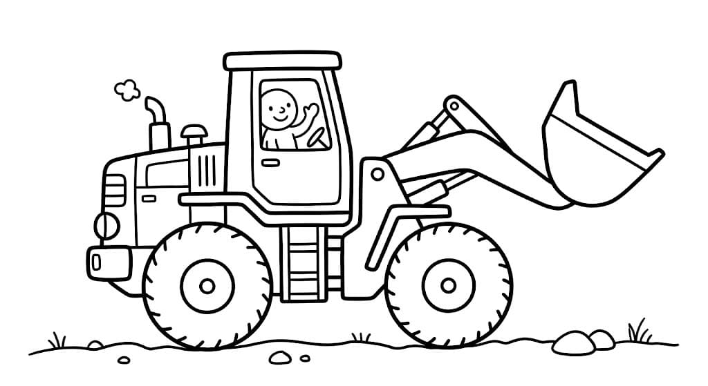 Zeichne Radlader druckbare