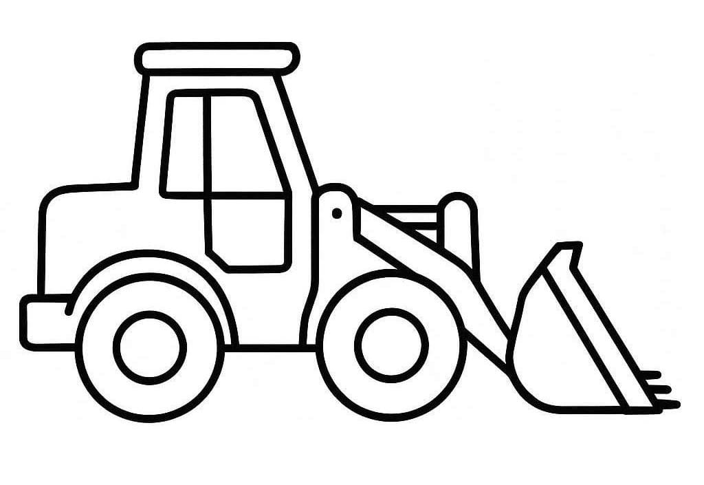 Zeichne Radlader druckbare einfach