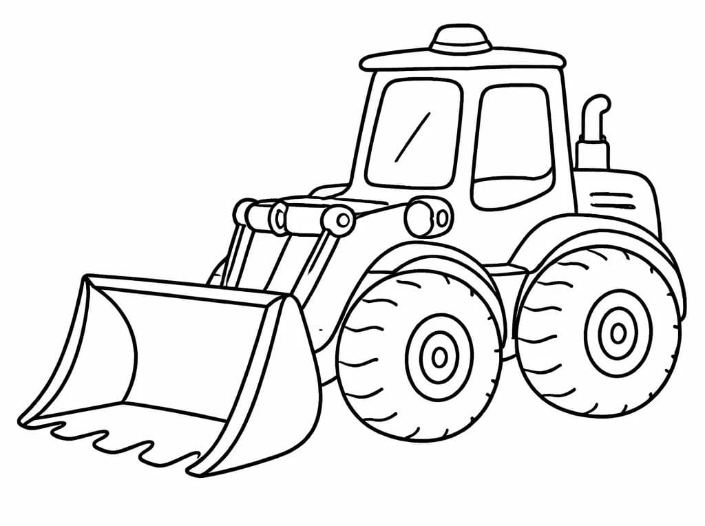 Zeichne Radlader druckbare schlicht