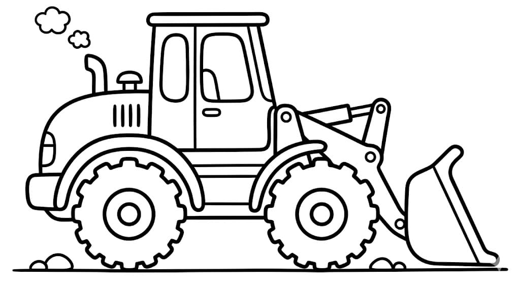 Zeichne Radlader kostenlos