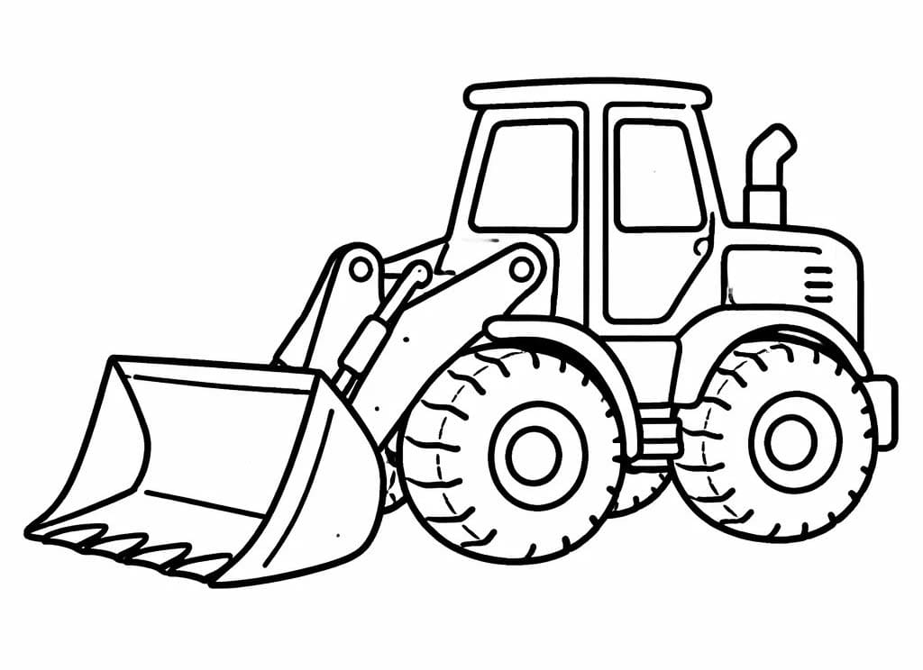 Zeichne Radlader kostenlos druckbare schlicht