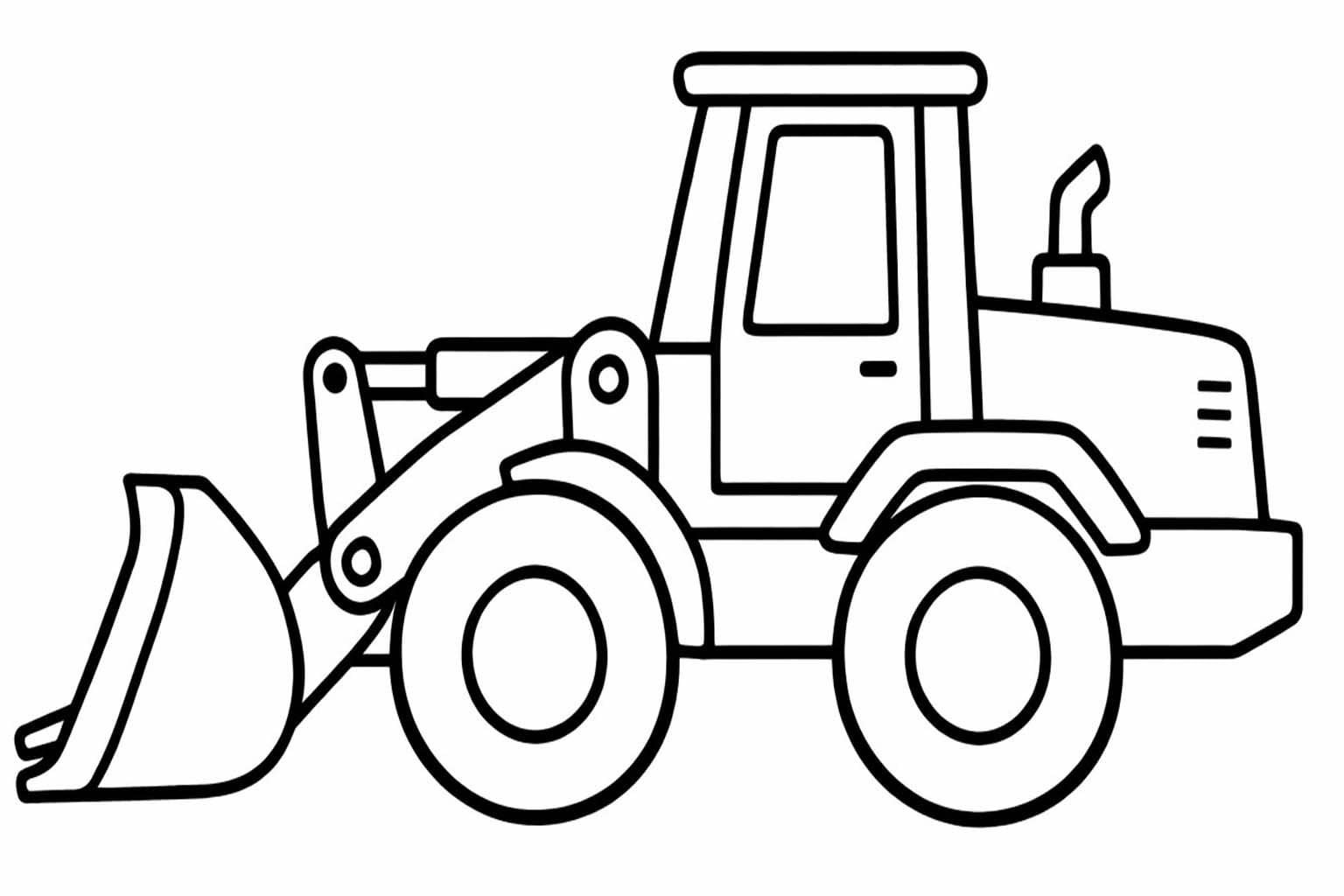 Zeichne Radlader kostenlos für Kinder