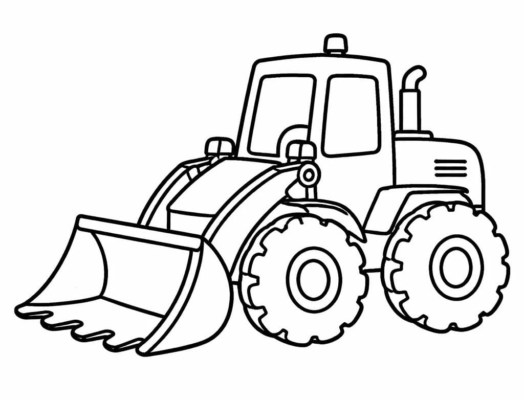 Zeichne Radlader kostenlos schlicht