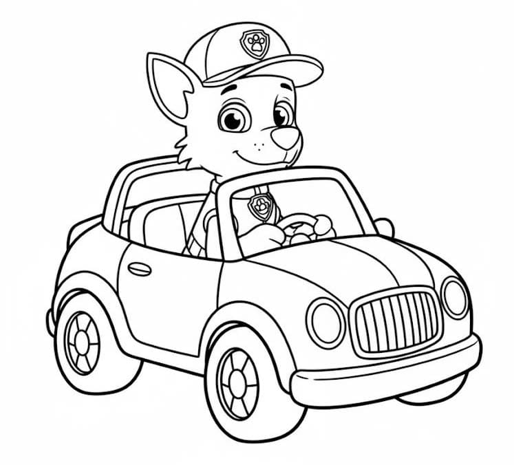 Zeichne Rocky Paw Patrol druckbare schlicht