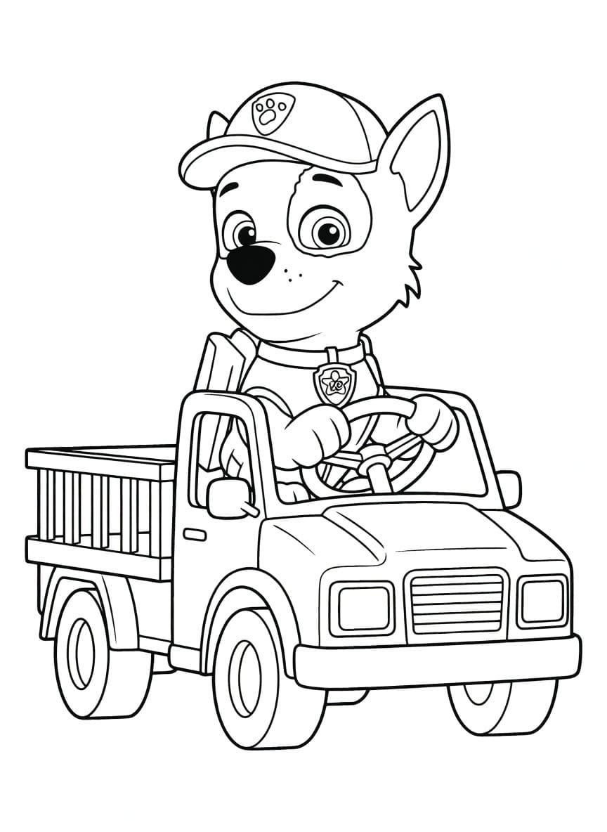 Zeichne Rocky Paw Patrol kostenlos druckbare