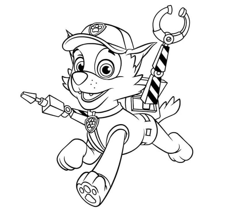 Zeichne Rocky Paw Patrol kostenlos druckbare basisch