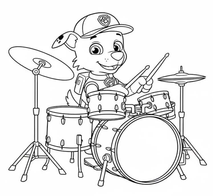 Zeichne Rocky Paw Patrol kostenlos druckbare einfach