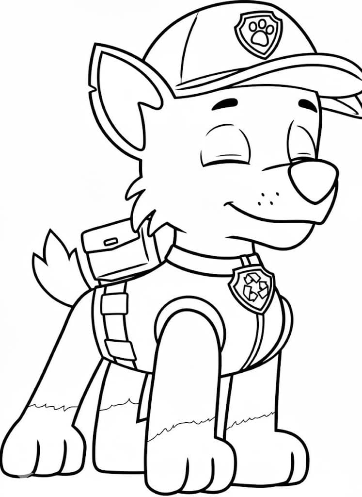Zeichne Rocky Paw Patrol kostenlos schlicht