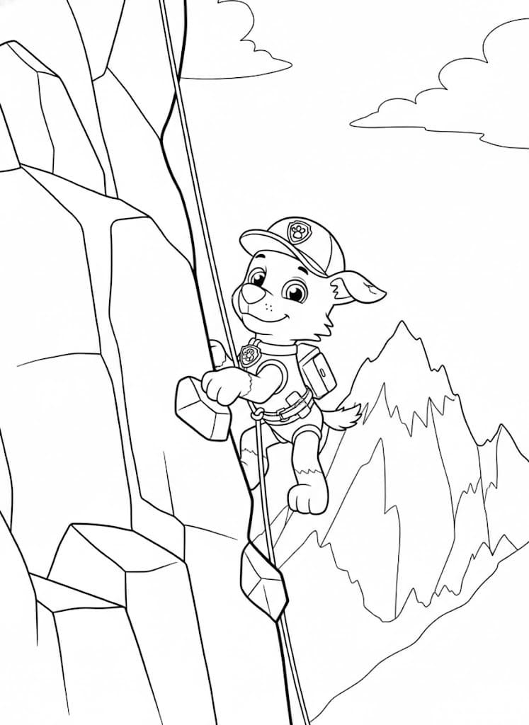 Zeichne Rocky Paw Patrol schlicht
