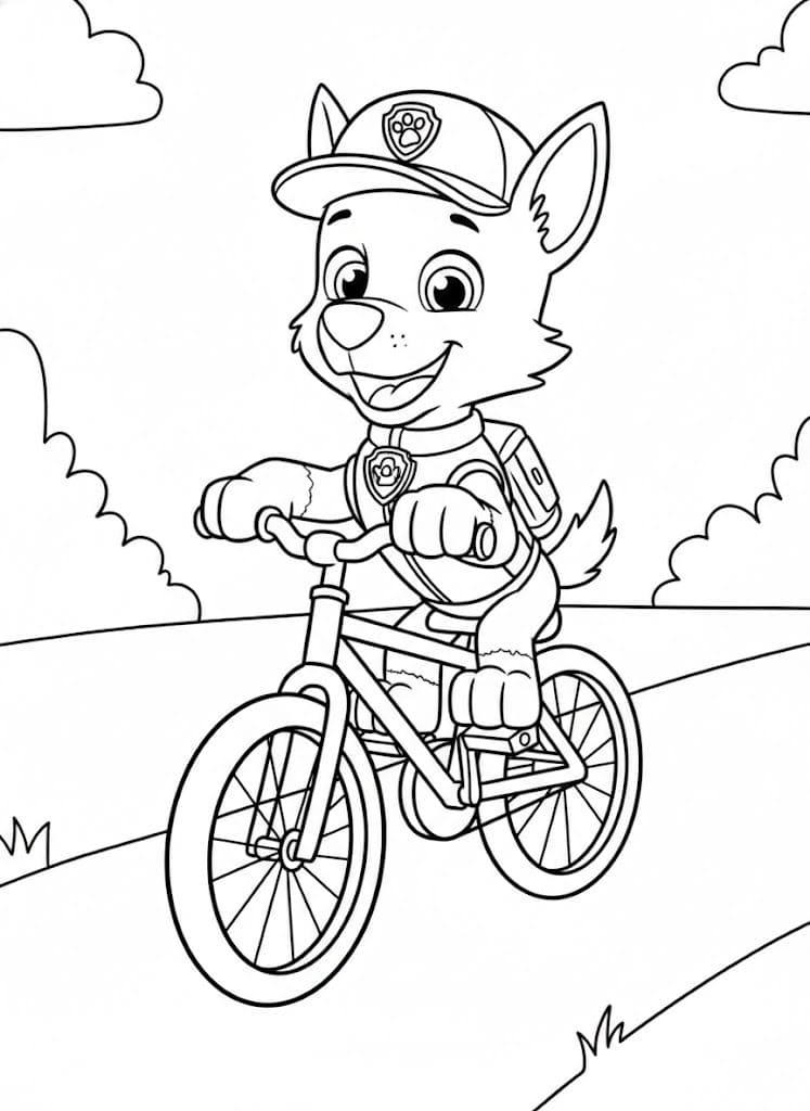 Zeichne Rocky Paw Patrol zum Ausdrucken für Kinder
