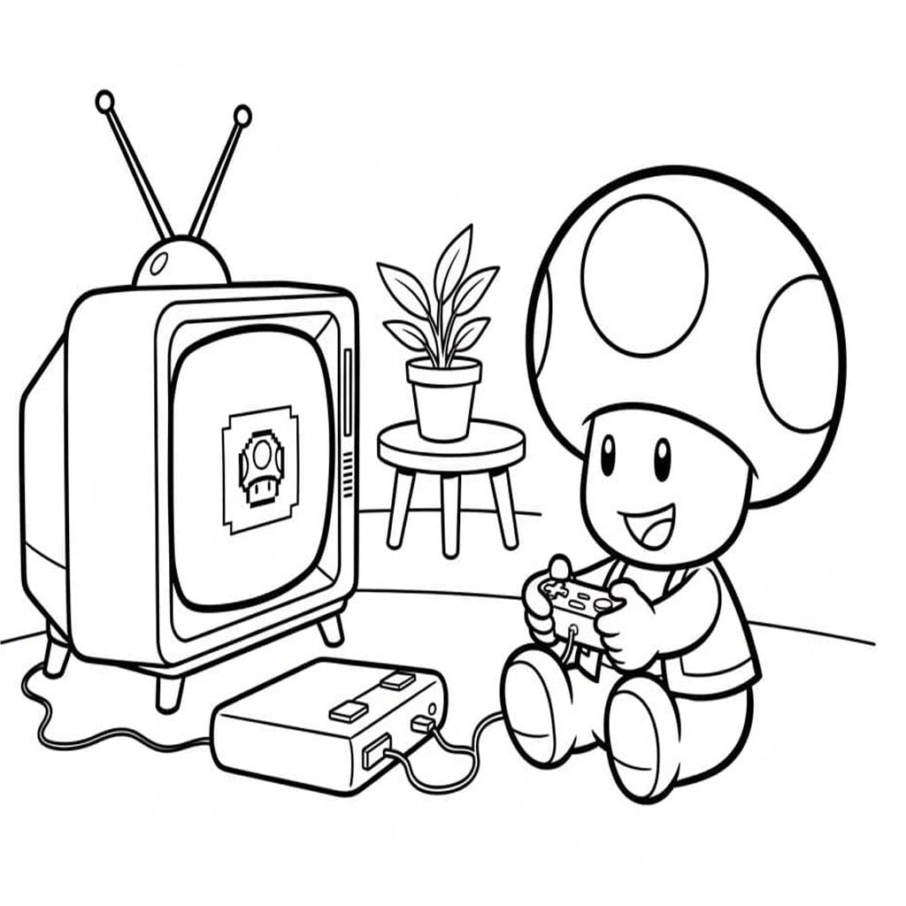 Zeichne Toad für Kinder