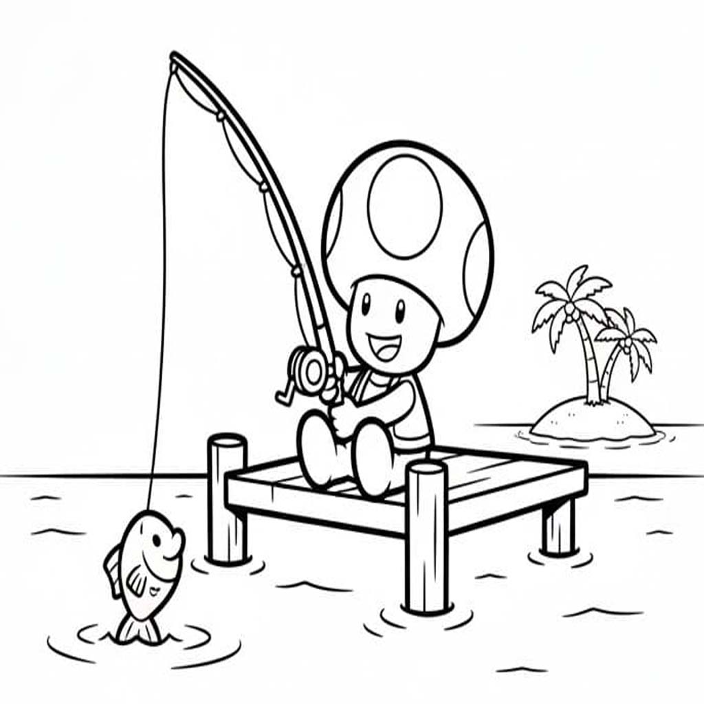 Zeichne Toad kostenlos druckbare basisch