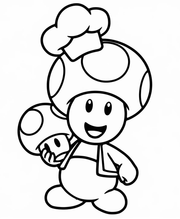 Zeichne Toad schlicht