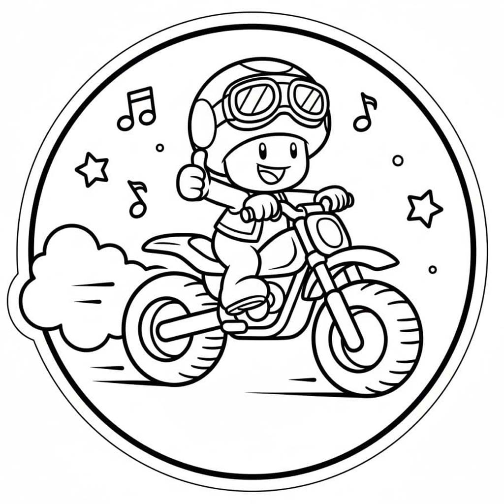 Zeichne Toad zum Ausdrucken