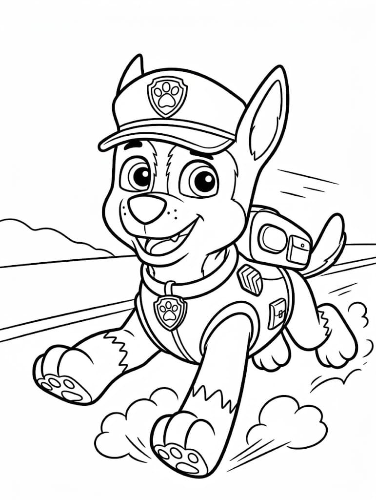 Zeichne Tracker Paw Patrol kostenlos