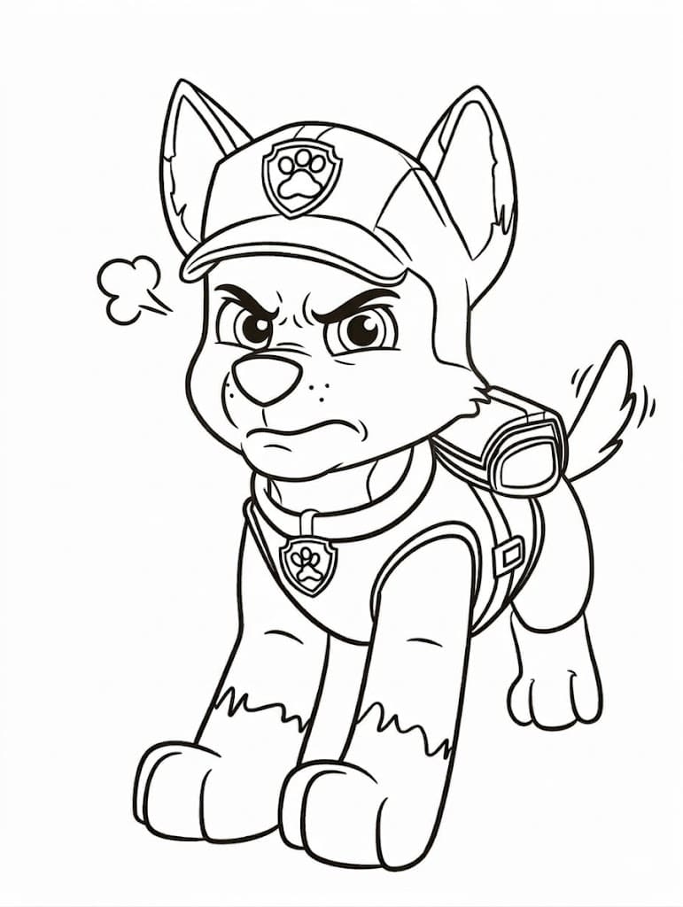 Zeichne Tracker Paw Patrol kostenlos druckbare