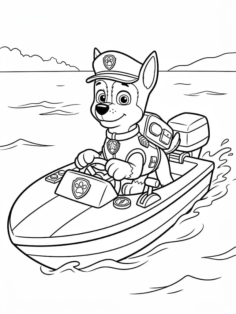 Zeichne Tracker Paw Patrol schlicht