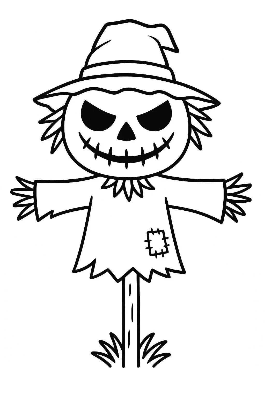 Zeichne Vogelscheuche druckbare einfach