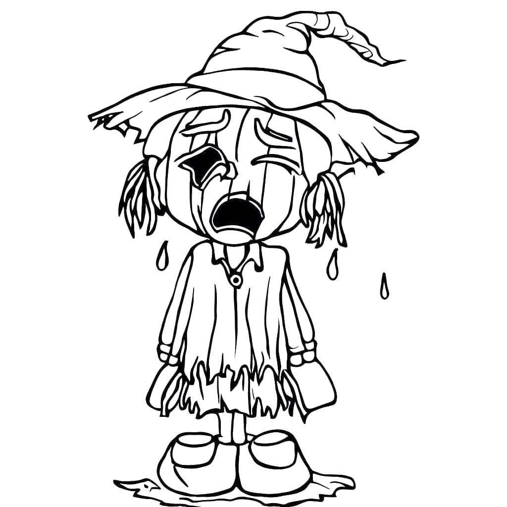 Zeichne Vogelscheuche einfach