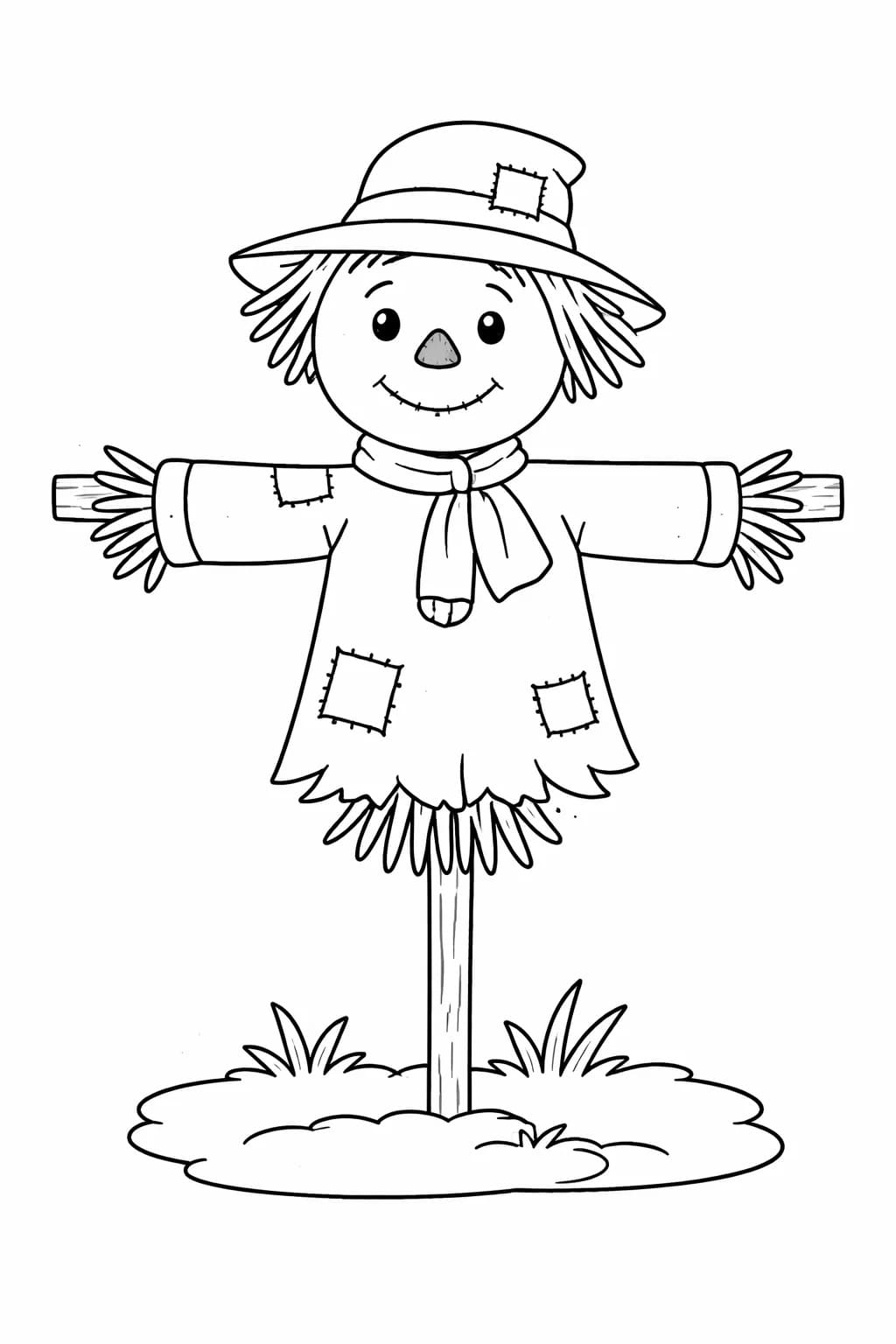 Zeichne Vogelscheuche kostenlos druckbare