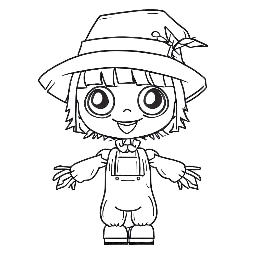 Zeichne Vogelscheuche kostenlos einfach