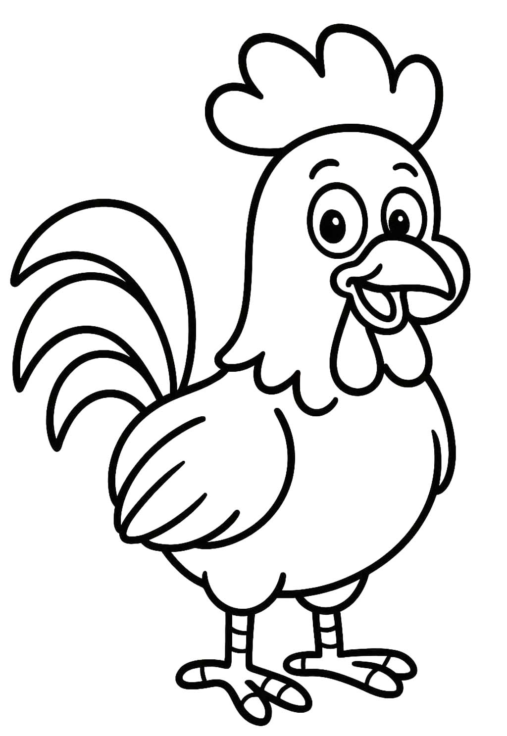 Zeichnung Hahn für Kinder