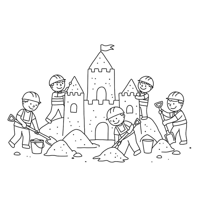 Bauarbeiter Zum Ausdrucken für Kinder