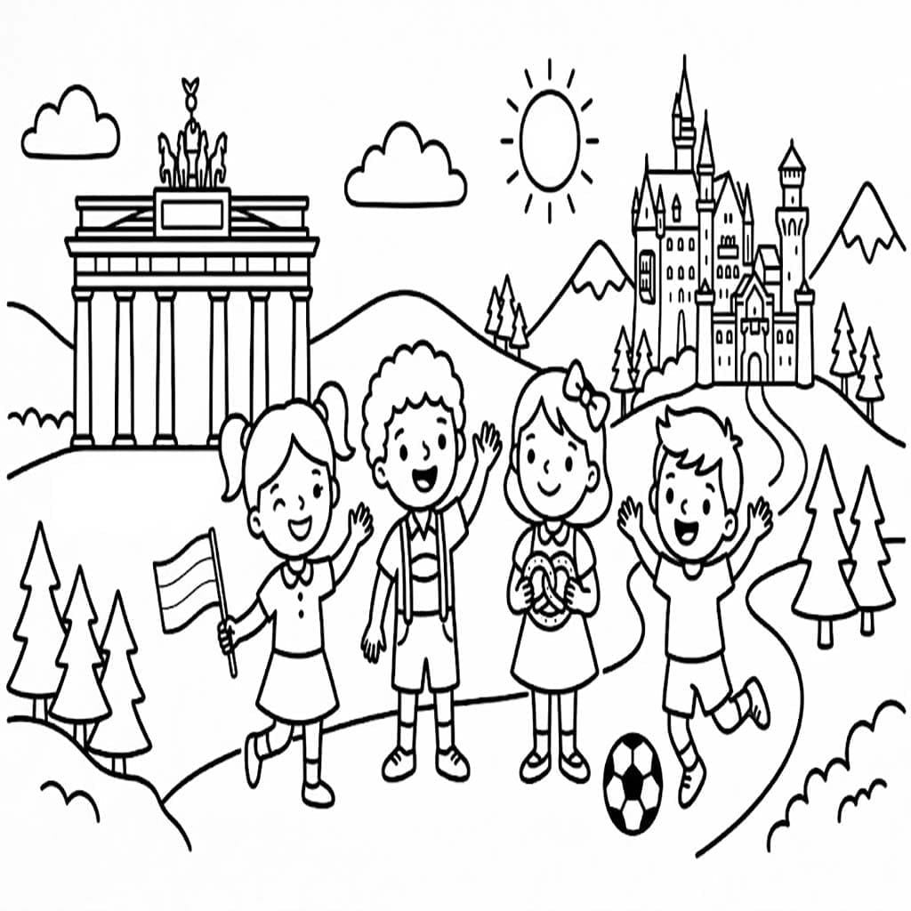 Flagge Deutschlands Zum Ausdrucken für Kinder