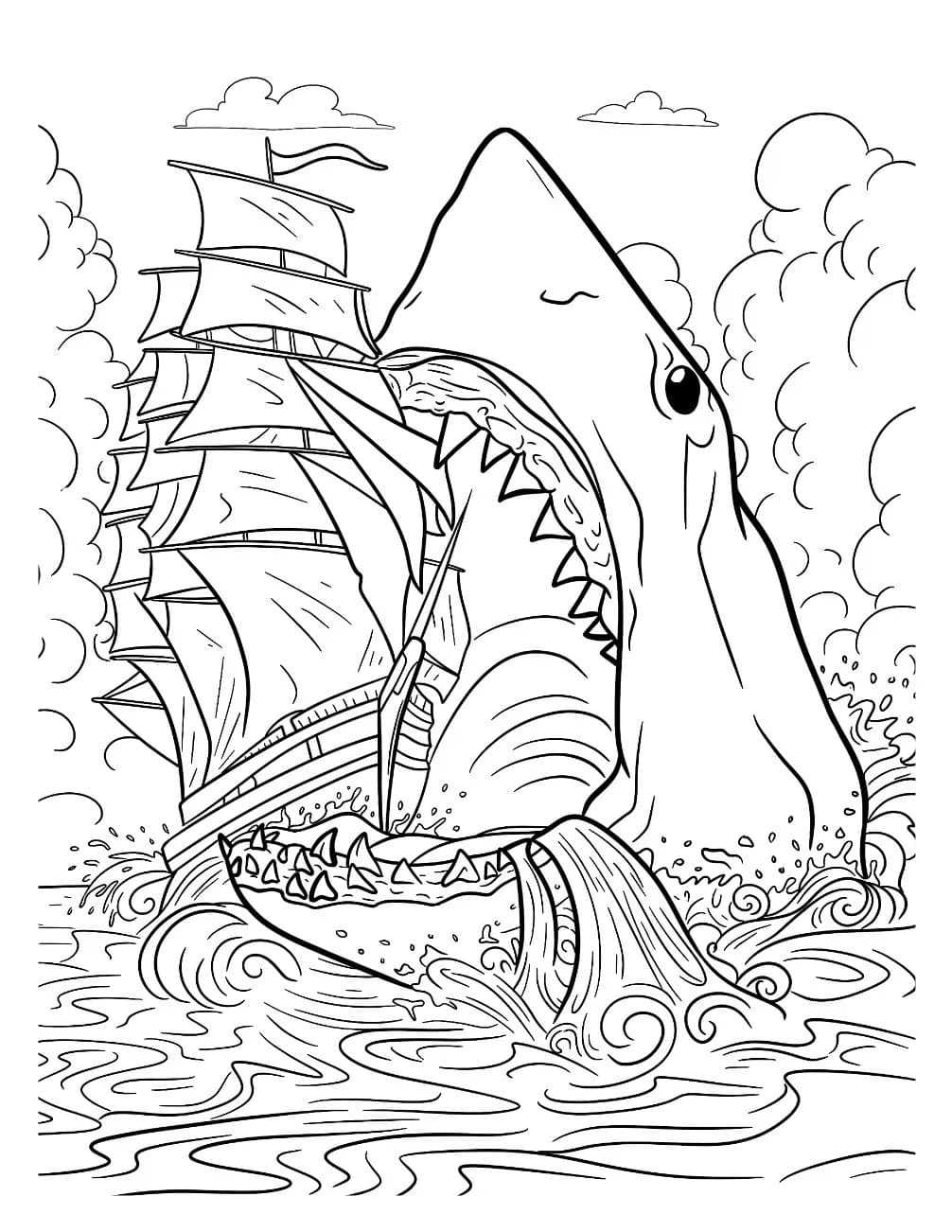 Megalodon druckbare schlicht