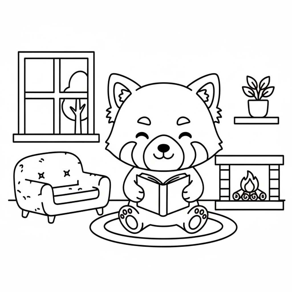 Roter Panda druckbare schlicht