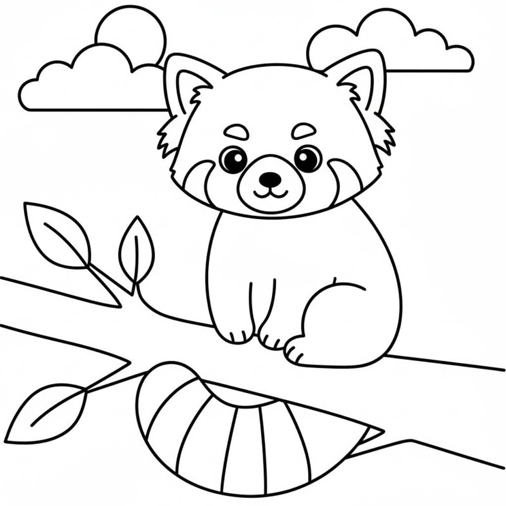 Roter Panda kostenlos druckbare einfach