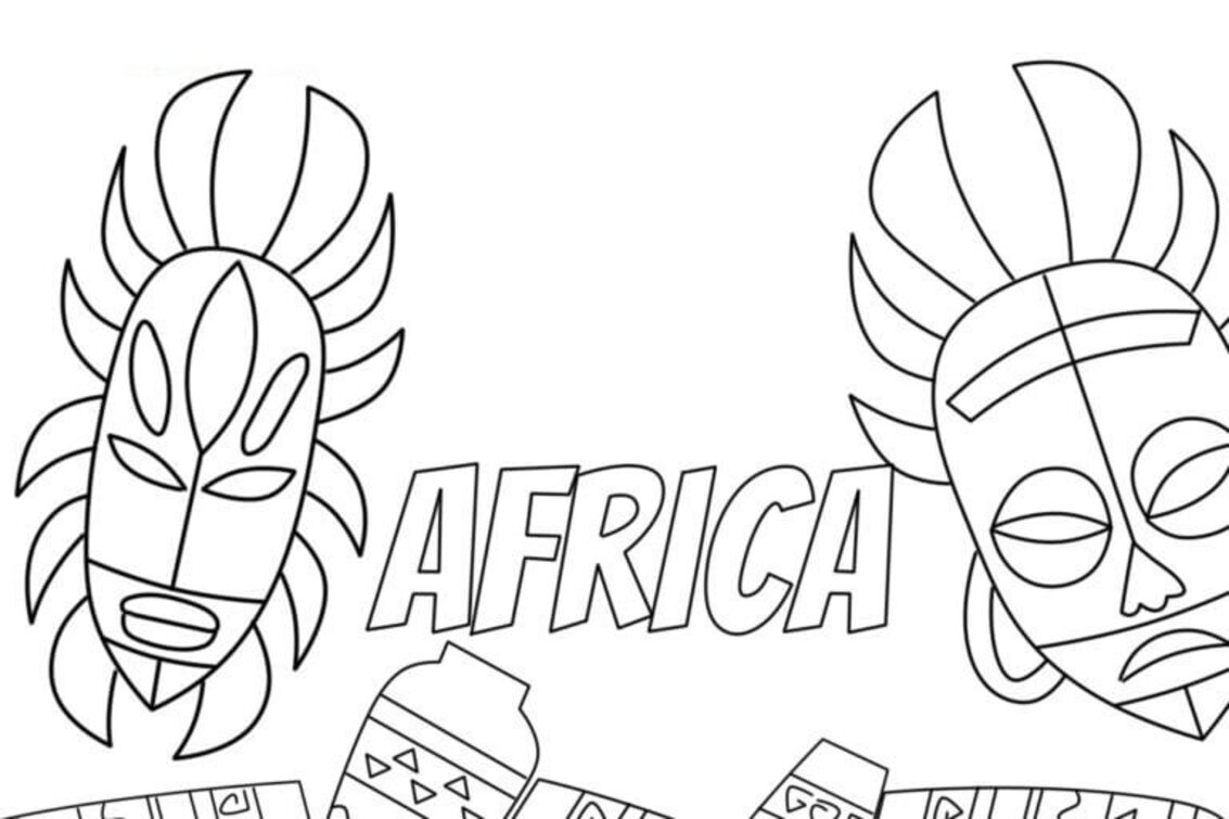 Zeichne Afrika zum Ausdrucken für Kinder