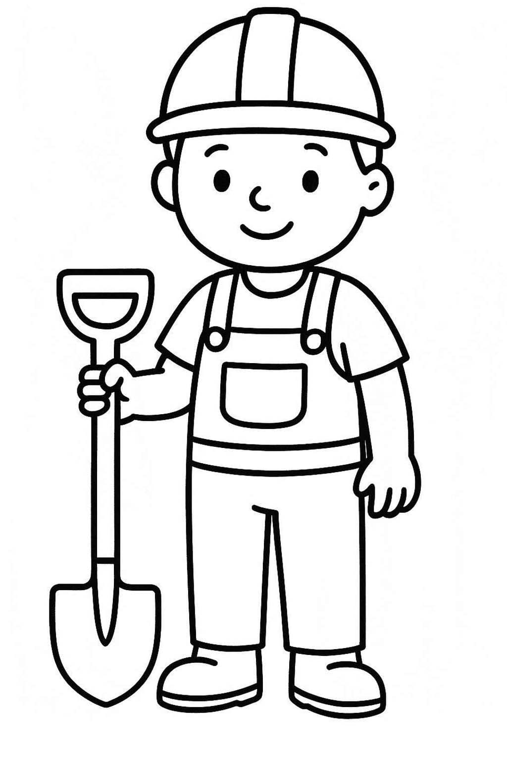 Zeichne Bauarbeiter druckbar