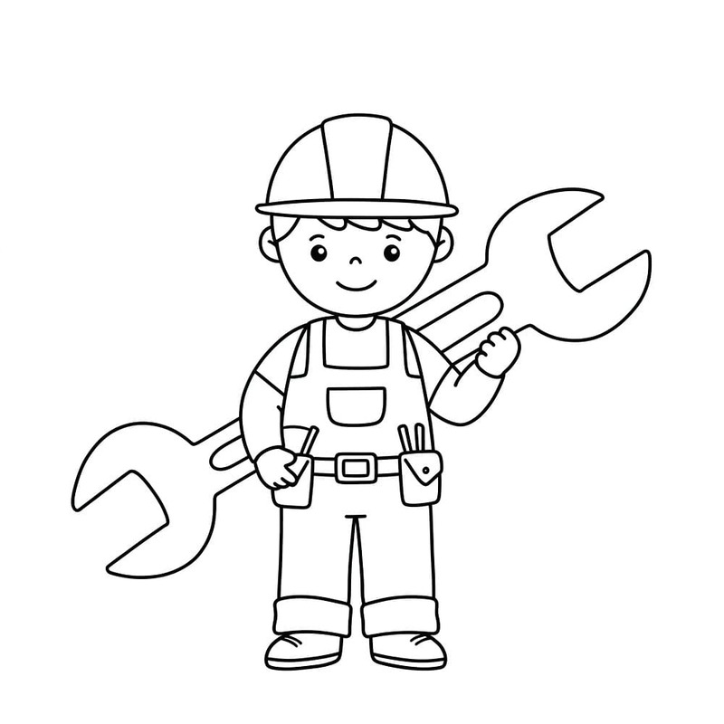 Zeichne Bauarbeiter Kostenlos basisch