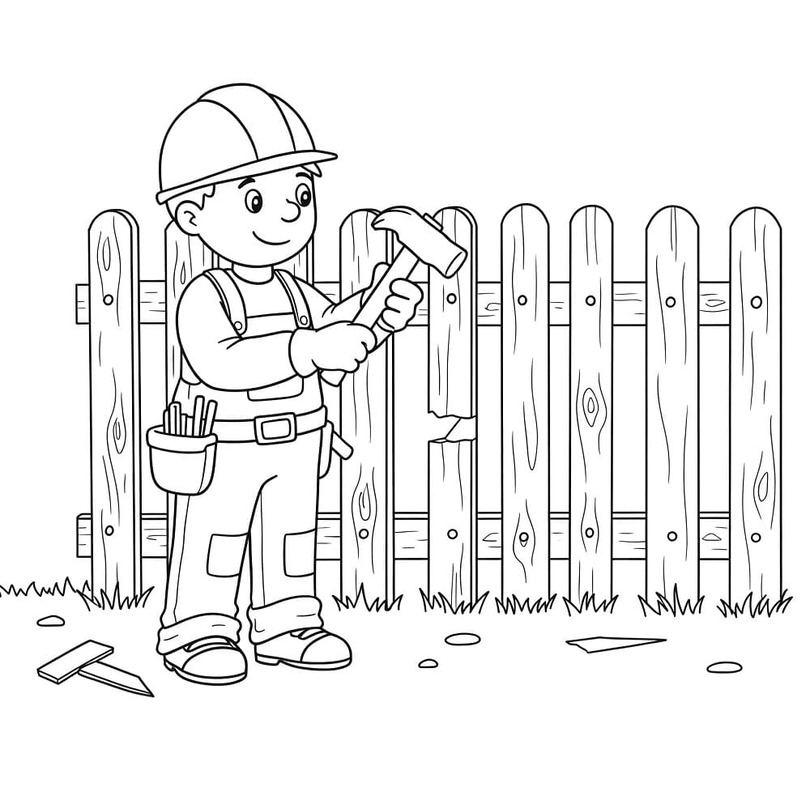 Zeichne Bauarbeiter Zum Ausdrucken