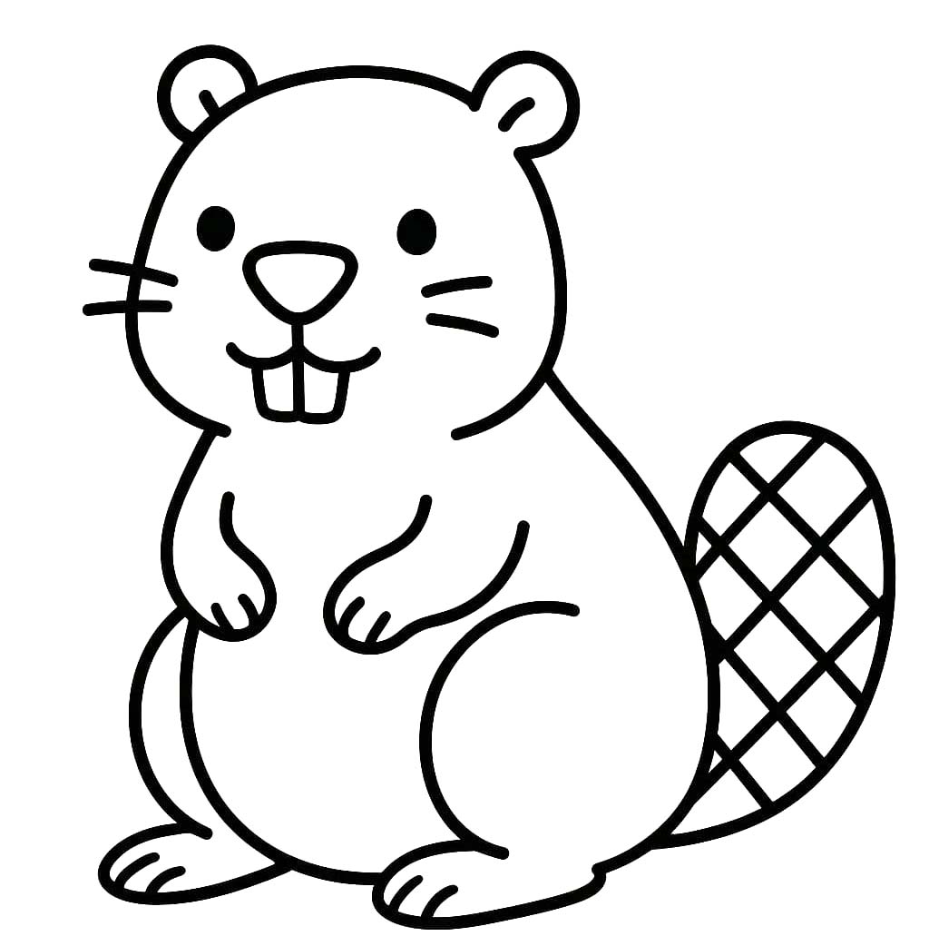 Zeichne Biber druckbare basisch