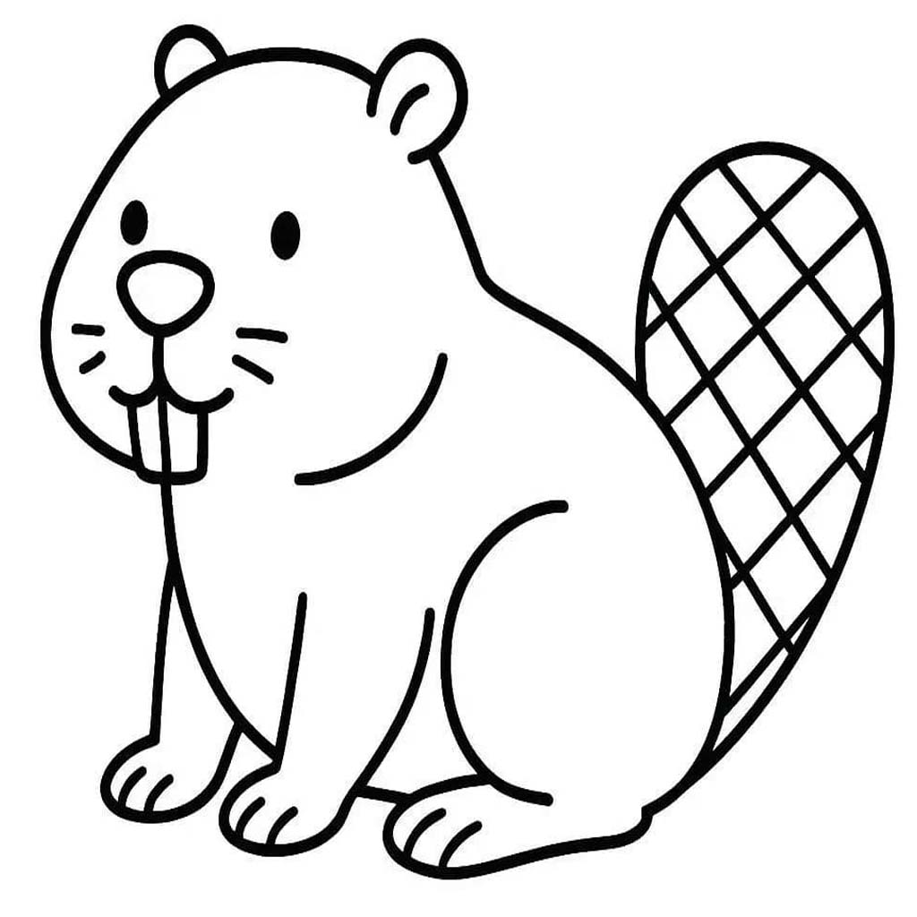 Zeichne Biber druckbare einfach