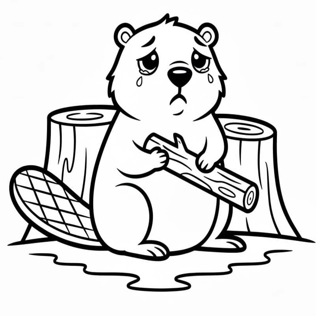 Zeichne Biber druckbare für Kinder