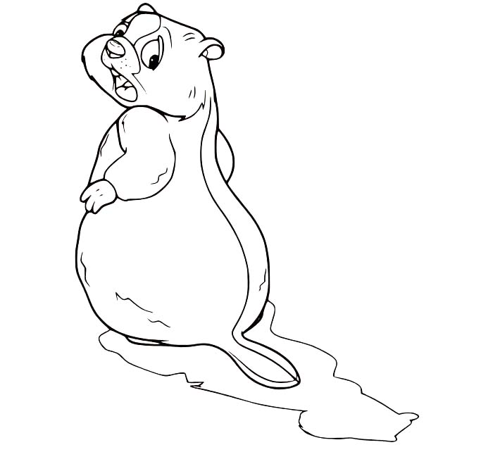 Zeichne Biber druckbare schlicht