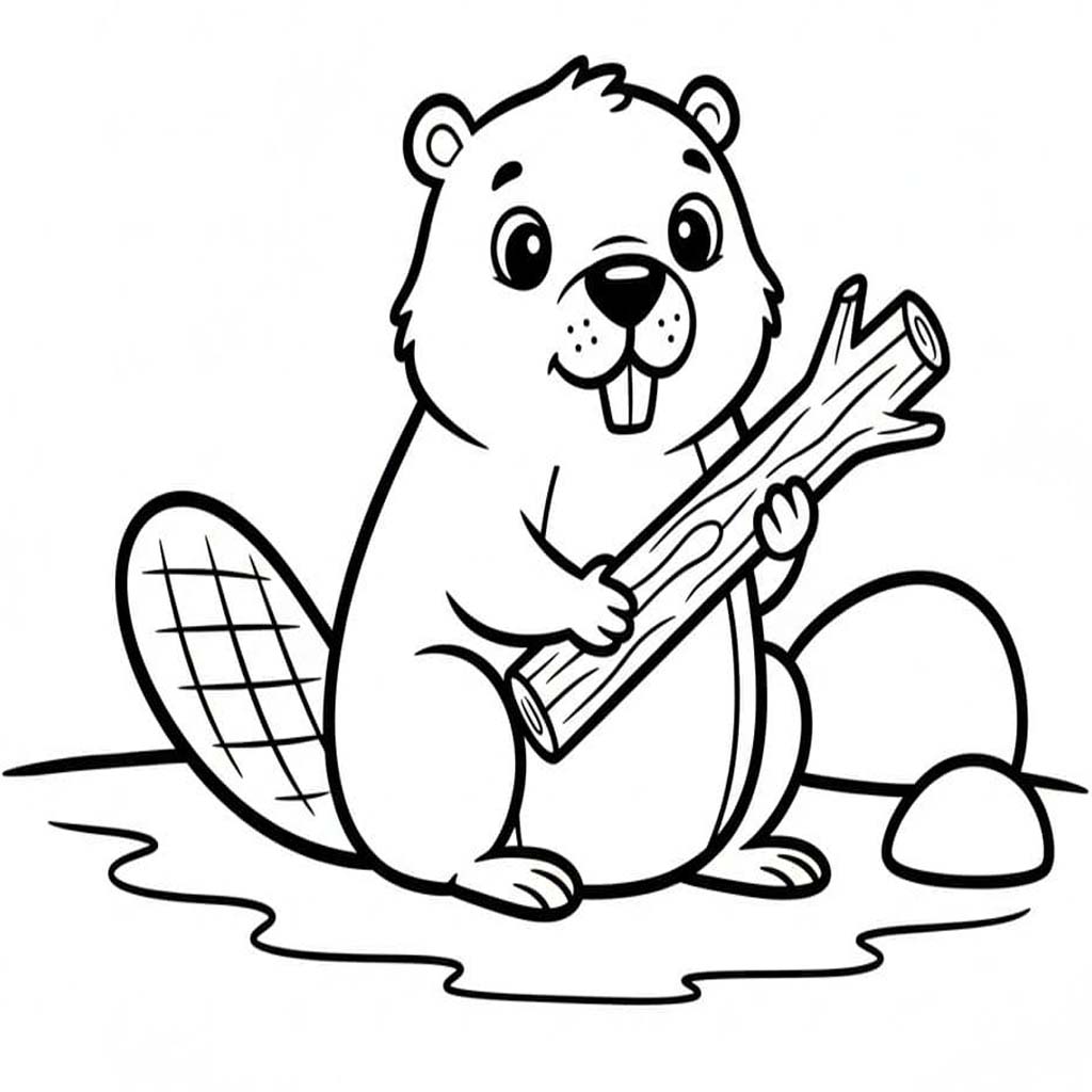 Zeichne Biber kostenlos basisch