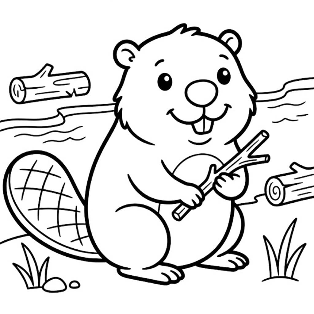 Zeichne Biber kostenlos druckbare