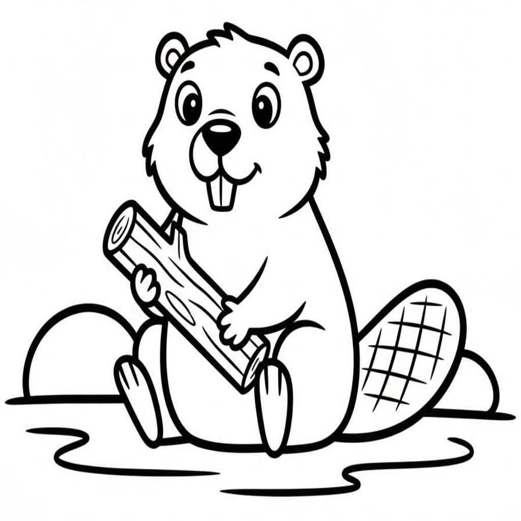 Zeichne Biber kostenlos druckbare basisch