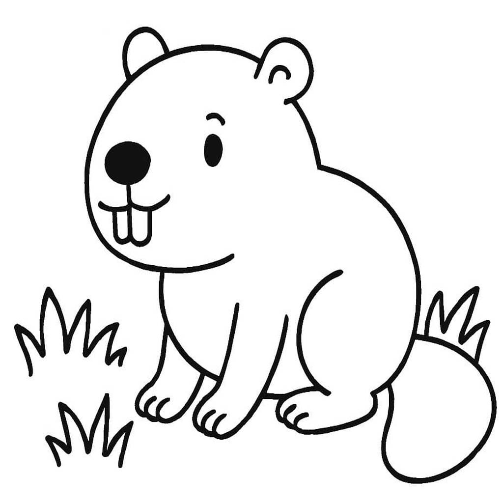 Zeichne Biber kostenlos druckbare einfach