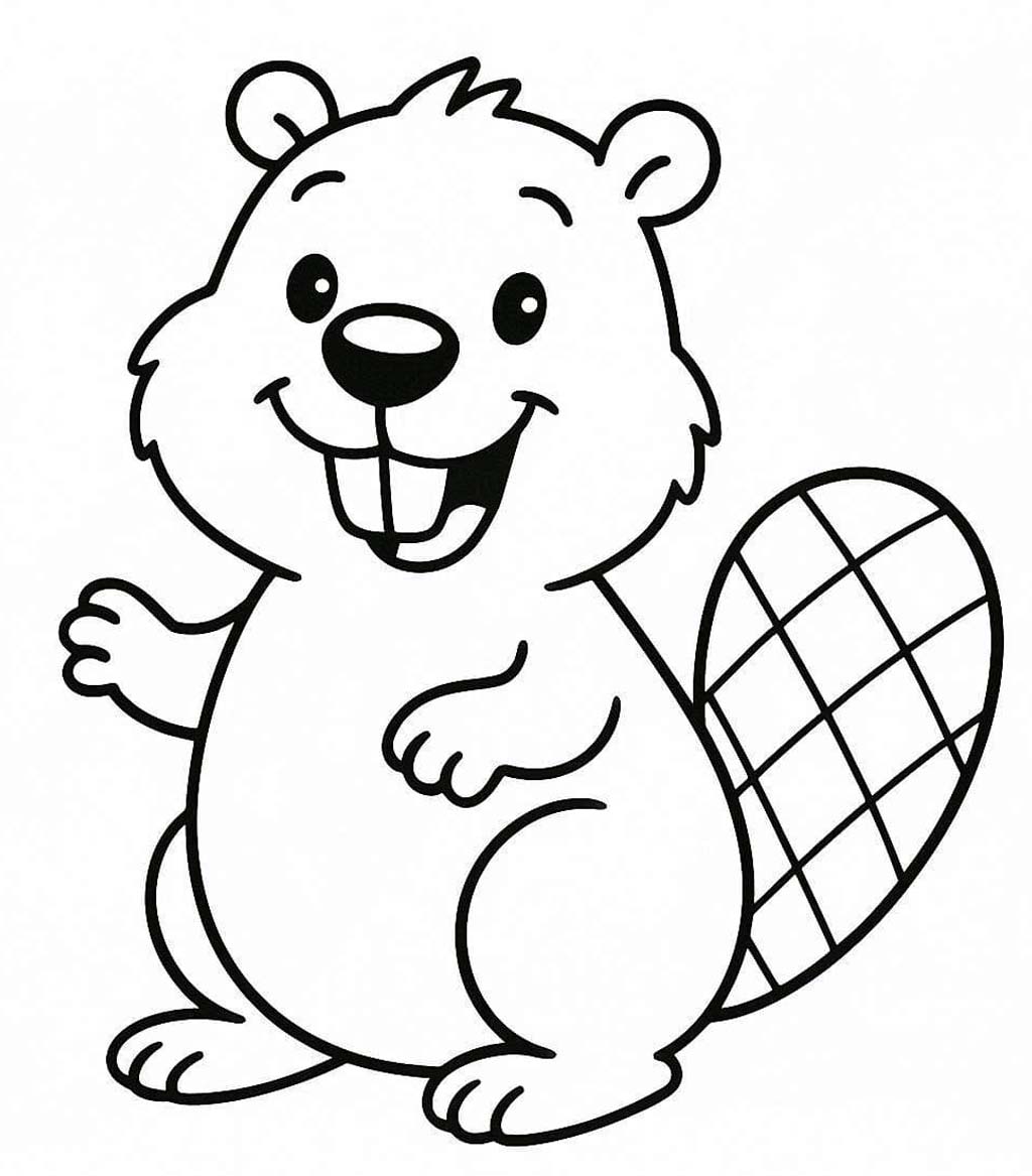 Zeichne Biber kostenlos einfach