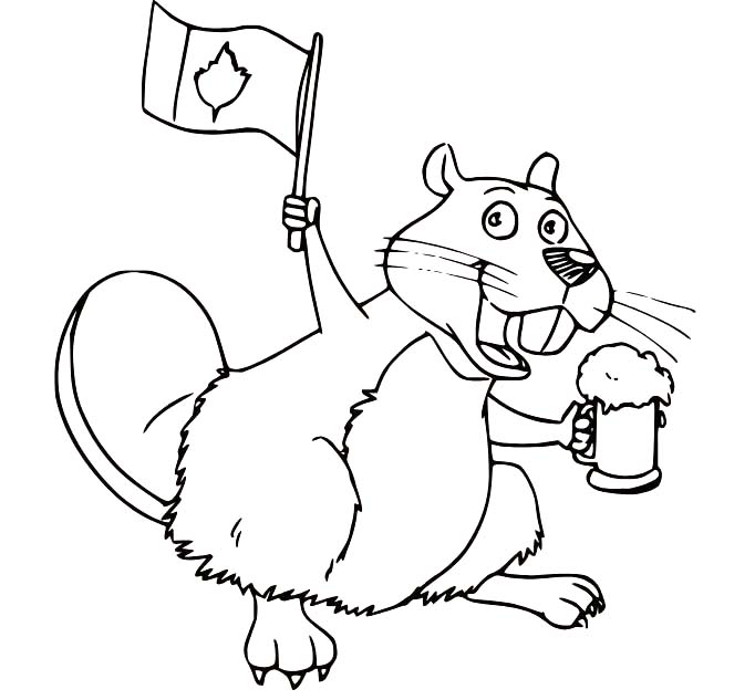 Zeichne Biber kostenlos schlicht